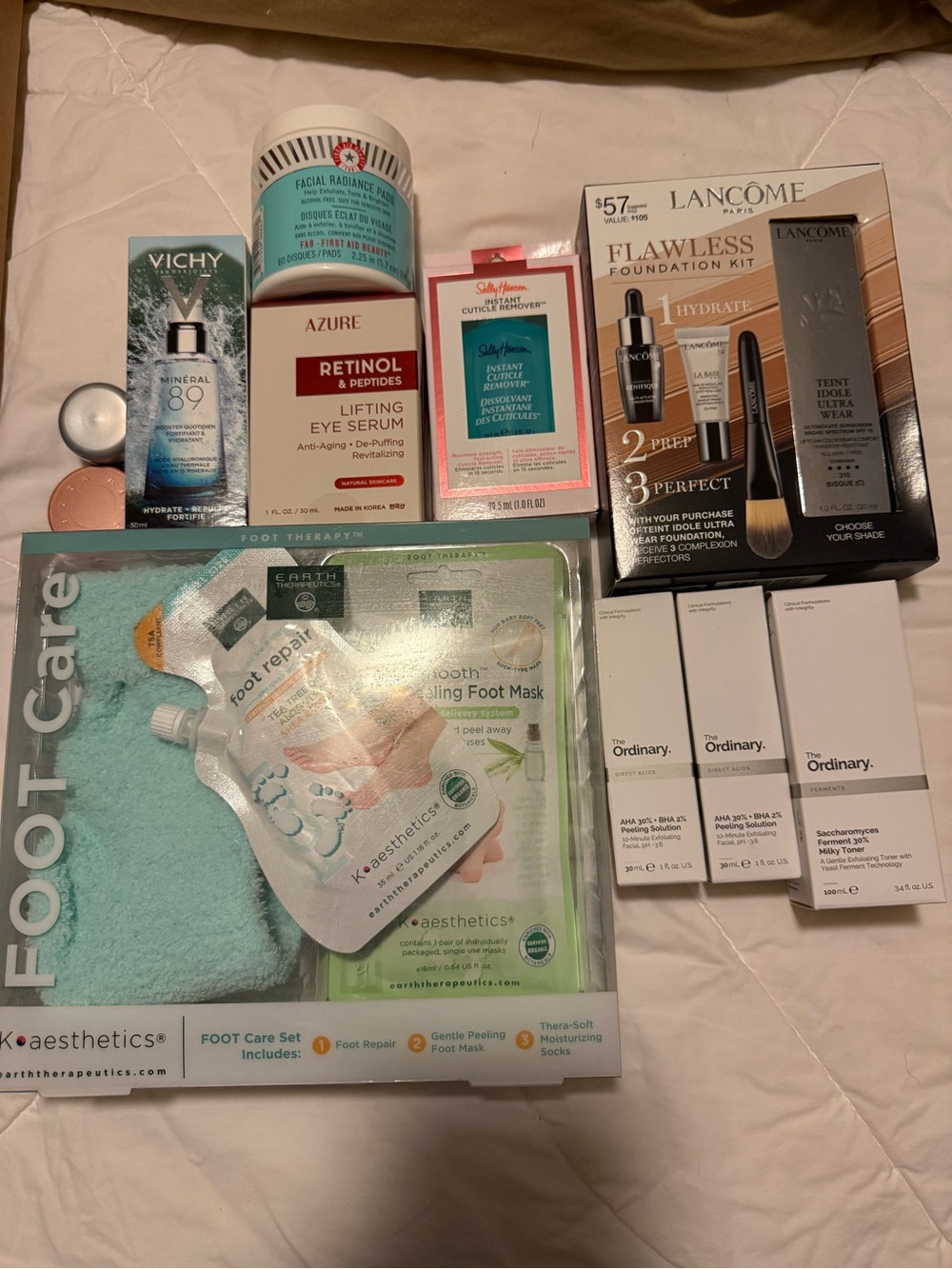 Skincare & Foot Care Bundle with Lancome Flawless Foundation Kit